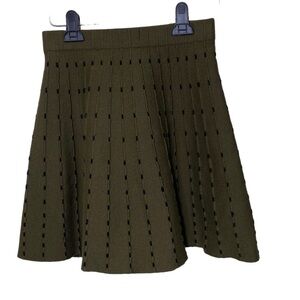 ZARA A-line Green & Black Sweater Circle Skirt | S